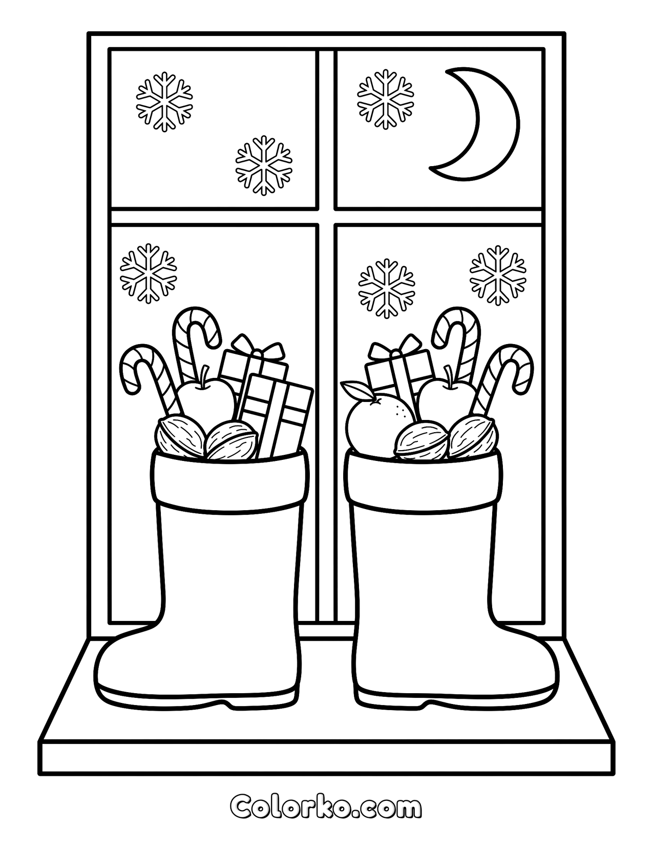 Saint Nicholas Day Boots Coloring Page (Free) | Colorko