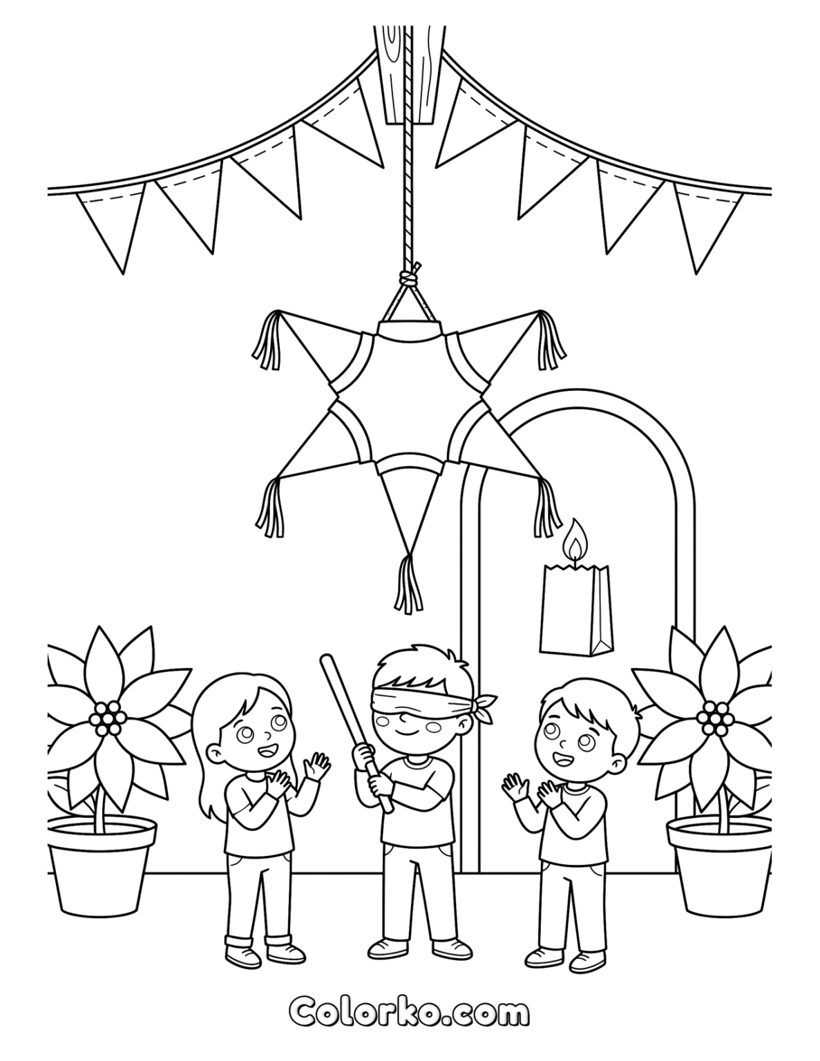 Christmas in Mexico Coloring Page (Free Printable) | Colorko