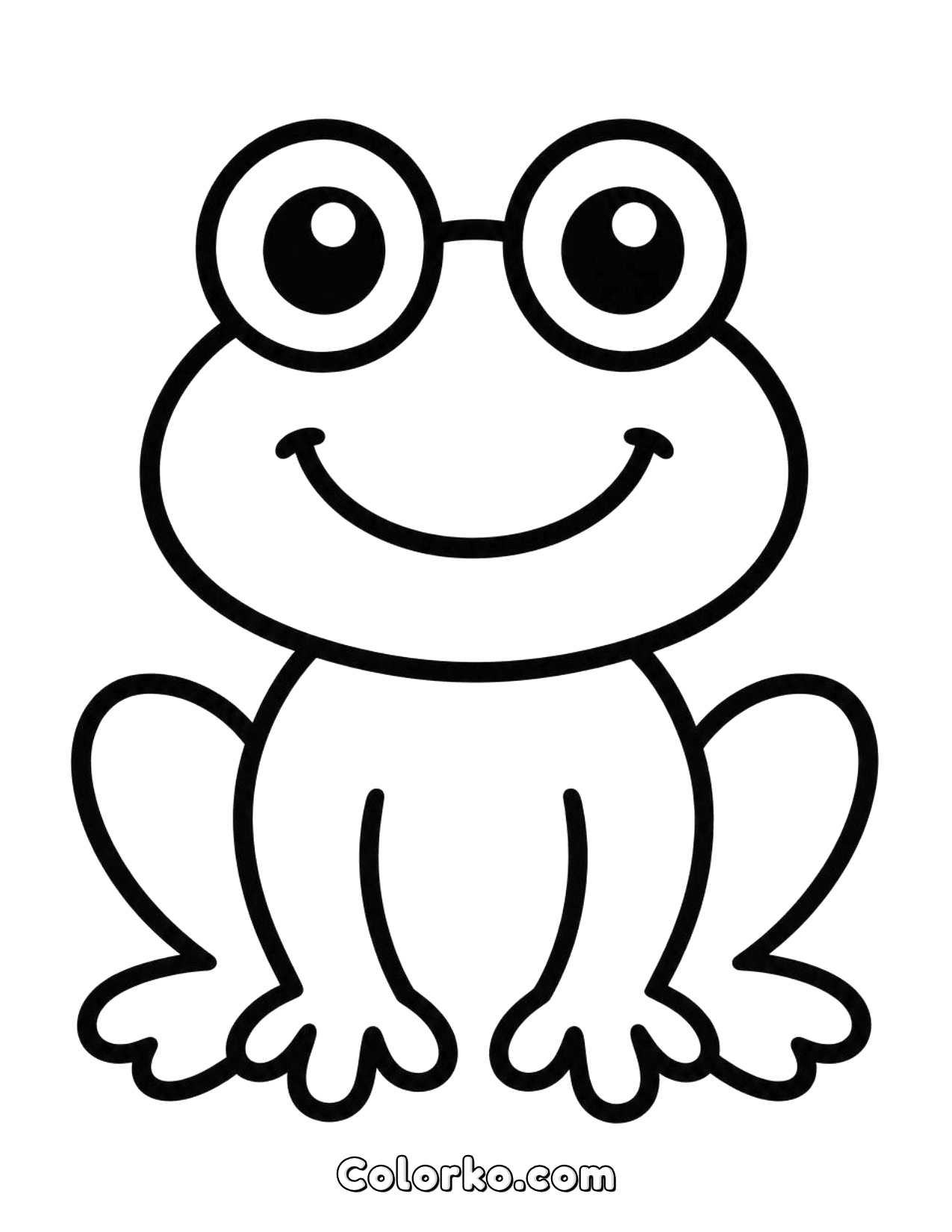 Colorko Free Easy Frog Coloring Page for Toddlers | Colorko