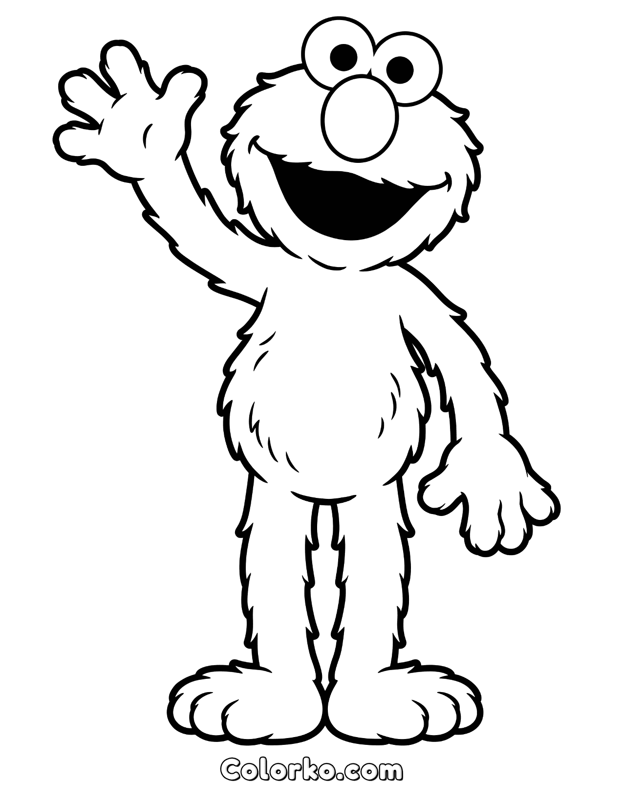 Colorko Free Elmo Coloring Page — Easy for Kids | Colorko