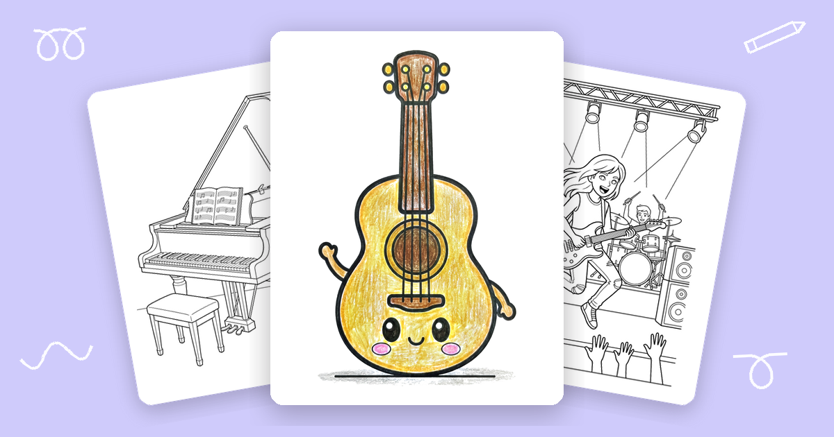 Music Coloring Pages — Free Printable PDFs | Colorko
