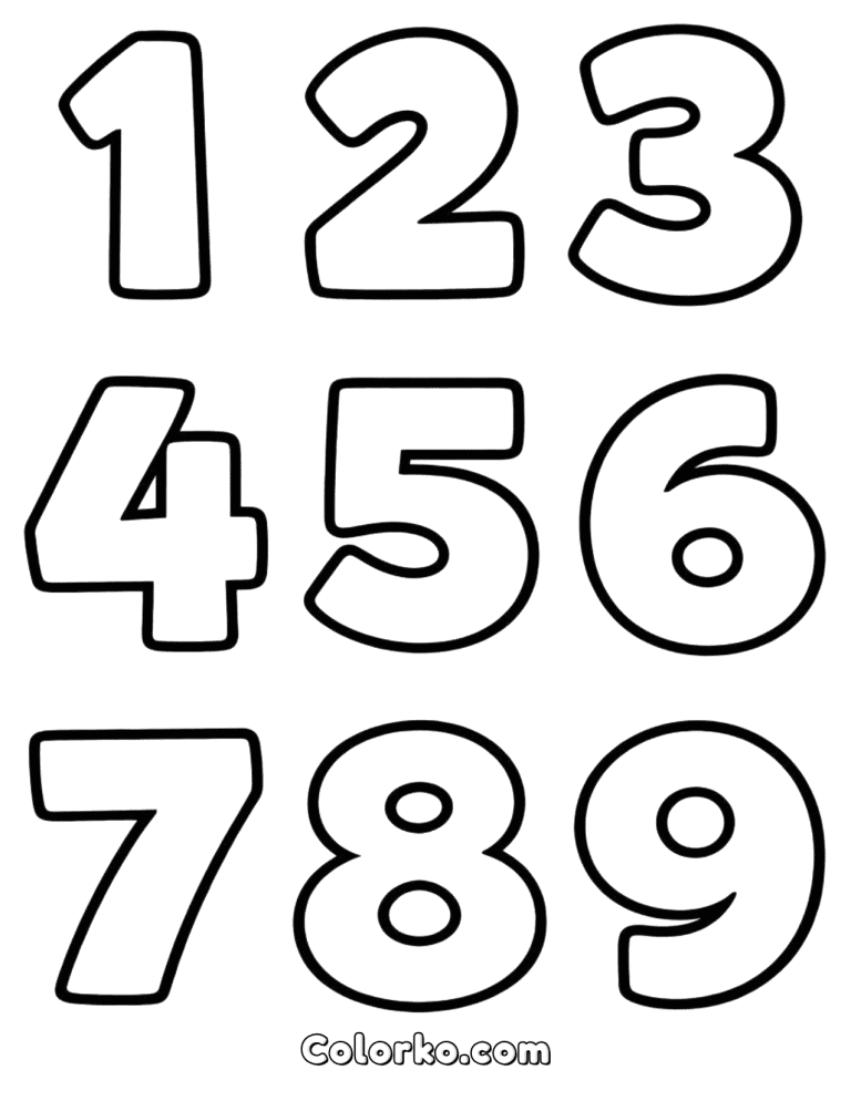 Numbers To Color In Numbers Coloring Pages