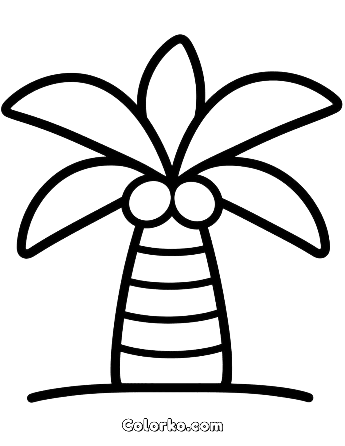 Easy Palm Tree Coloring Page — Free Printable for Beginners
