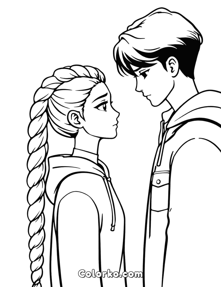 Golden Kpop Demon Hunters Coloring Page for Big Kids 8-10