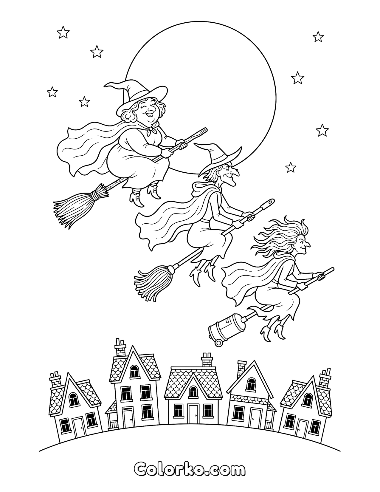 Hocus Pocus-themed coloring page
