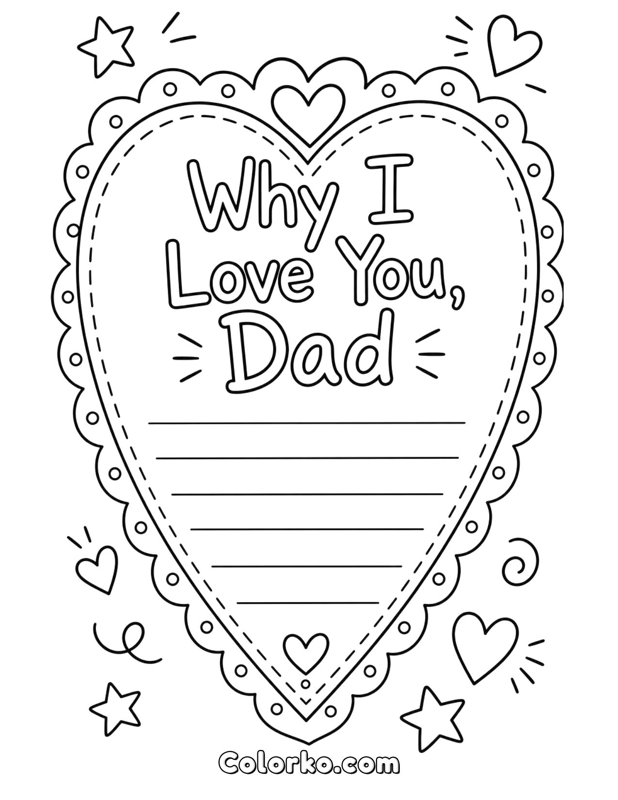 Why I Love You Dad Coloring Page (Free Printable)
